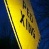 Ped Xing sign at night