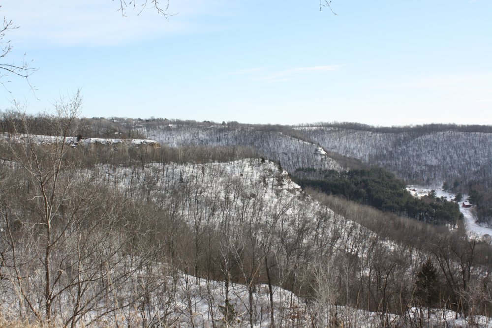 Looking back into the bluffs.