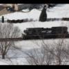 Train passing through town