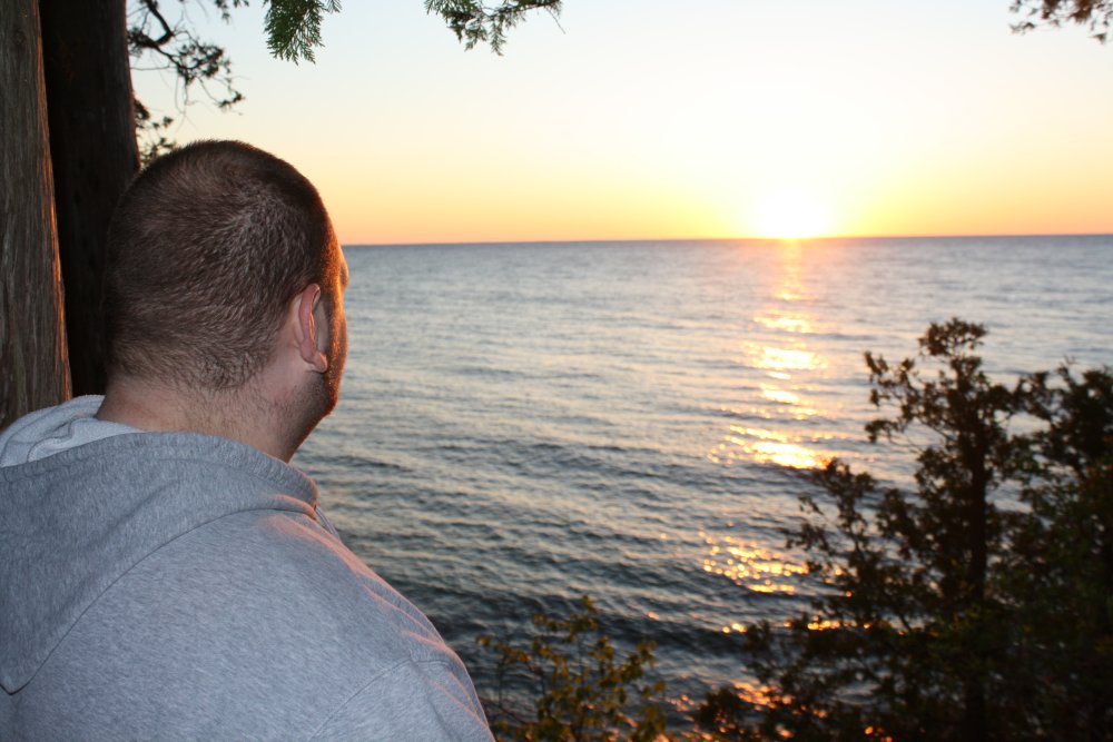 Sunset over Lake Michigan